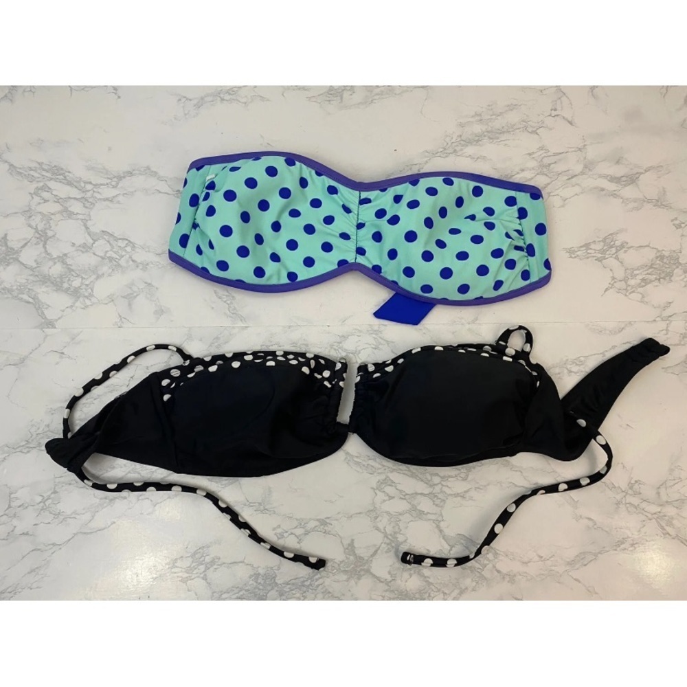 Collections by Catalina Polka dot Swim Bikini Top Large Lot of 2 Womens G​​​​